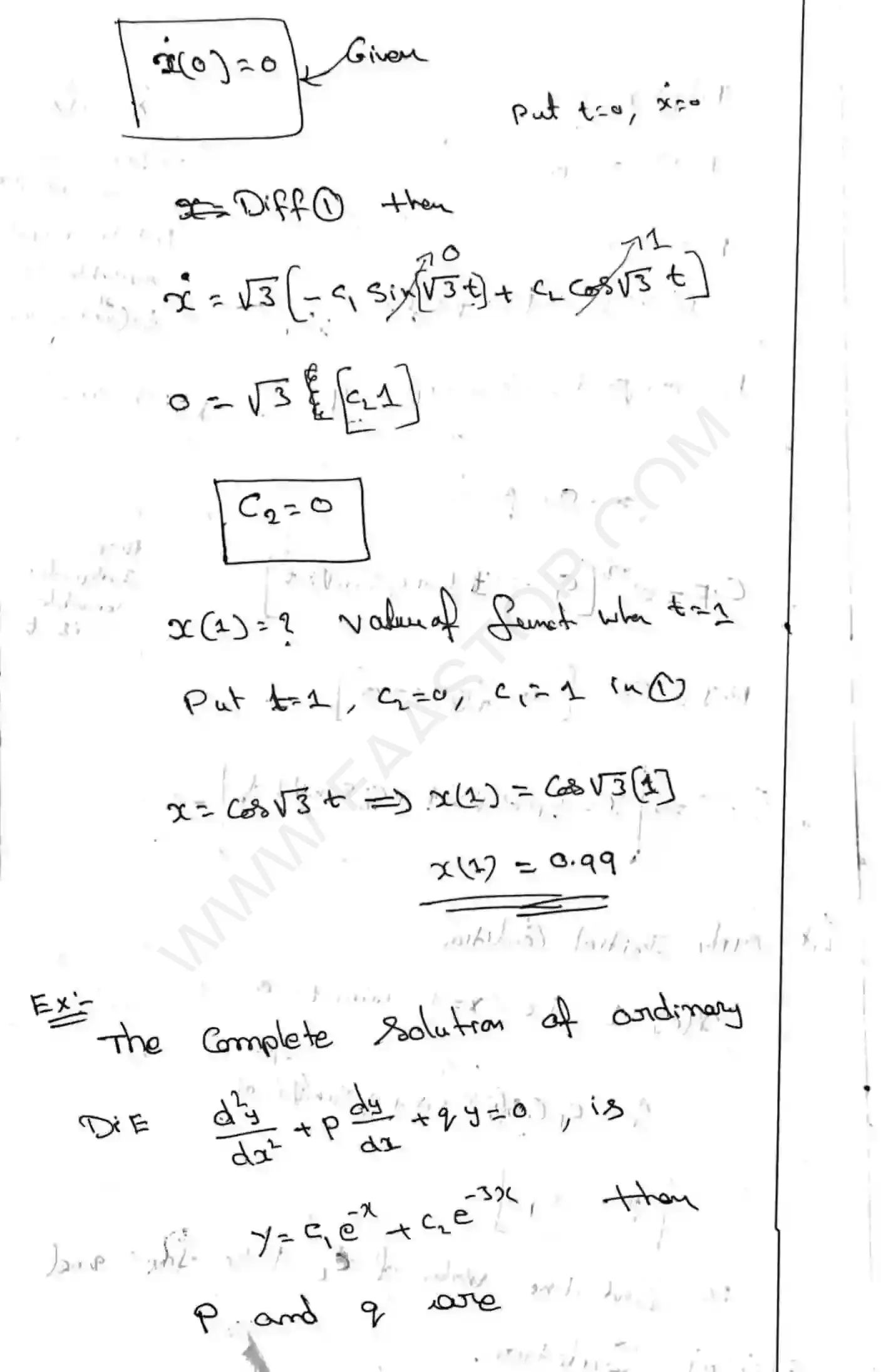 Page 11 of Higher order Differential Equations